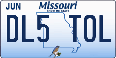 MO license plate DL5T0L