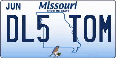 MO license plate DL5T0M