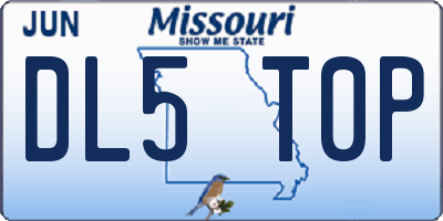 MO license plate DL5T0P