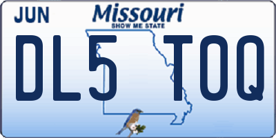 MO license plate DL5T0Q