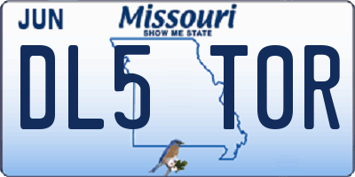 MO license plate DL5T0R