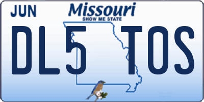 MO license plate DL5T0S