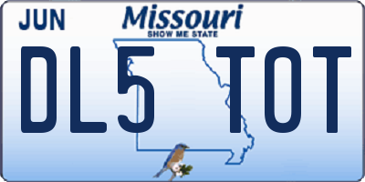 MO license plate DL5T0T