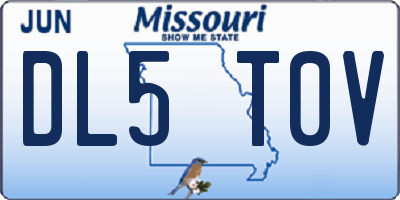 MO license plate DL5T0V