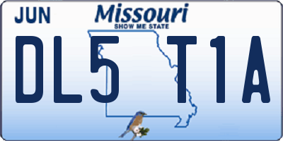 MO license plate DL5T1A