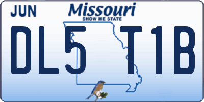 MO license plate DL5T1B