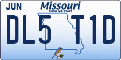 MO license plate DL5T1D