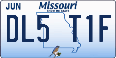 MO license plate DL5T1F