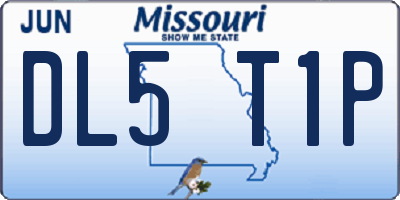 MO license plate DL5T1P