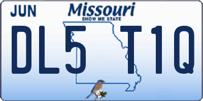 MO license plate DL5T1Q