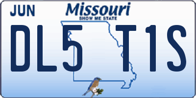 MO license plate DL5T1S