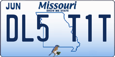MO license plate DL5T1T