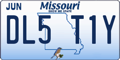 MO license plate DL5T1Y