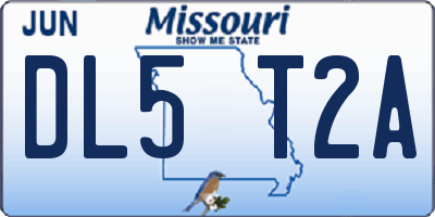 MO license plate DL5T2A