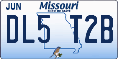 MO license plate DL5T2B