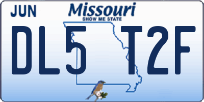 MO license plate DL5T2F