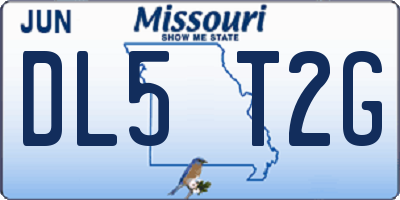 MO license plate DL5T2G