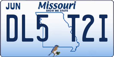 MO license plate DL5T2I