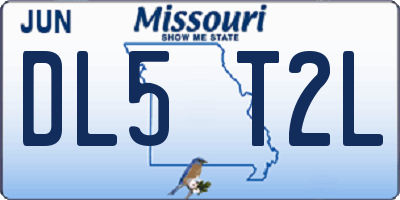 MO license plate DL5T2L