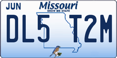 MO license plate DL5T2M