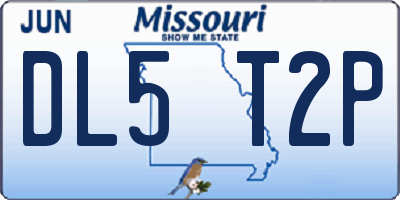 MO license plate DL5T2P