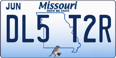MO license plate DL5T2R