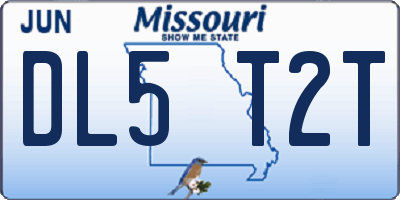 MO license plate DL5T2T