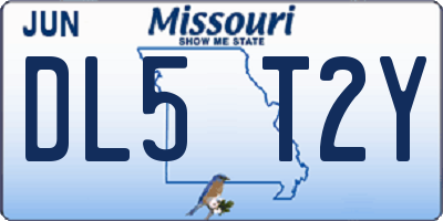 MO license plate DL5T2Y