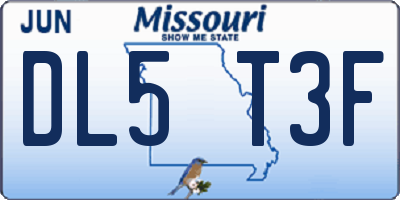 MO license plate DL5T3F