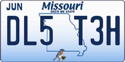 MO license plate DL5T3H