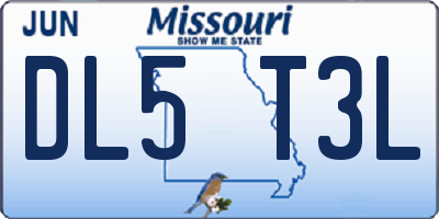 MO license plate DL5T3L
