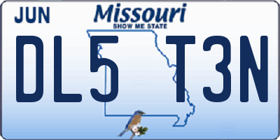 MO license plate DL5T3N