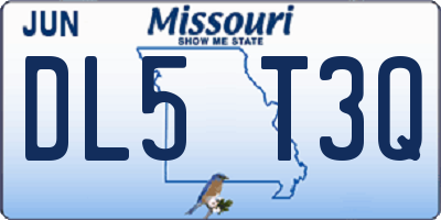 MO license plate DL5T3Q