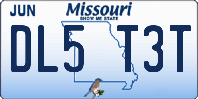 MO license plate DL5T3T