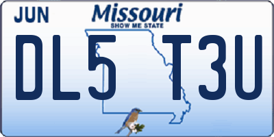 MO license plate DL5T3U