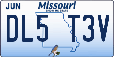 MO license plate DL5T3V