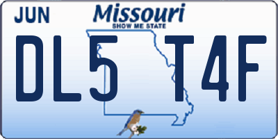 MO license plate DL5T4F