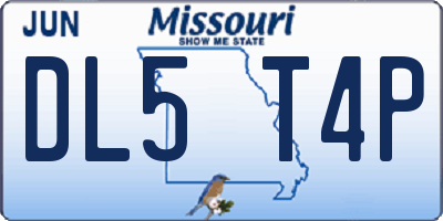 MO license plate DL5T4P