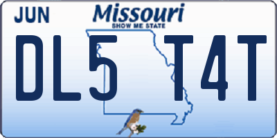 MO license plate DL5T4T