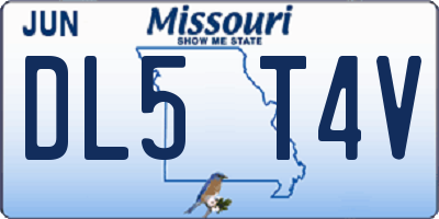 MO license plate DL5T4V