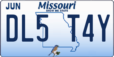 MO license plate DL5T4Y