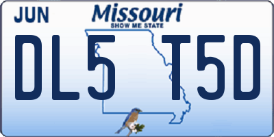 MO license plate DL5T5D