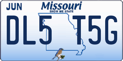 MO license plate DL5T5G