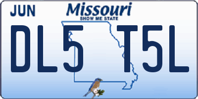 MO license plate DL5T5L