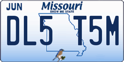 MO license plate DL5T5M