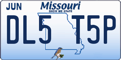 MO license plate DL5T5P