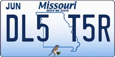 MO license plate DL5T5R