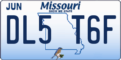 MO license plate DL5T6F