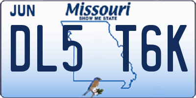MO license plate DL5T6K