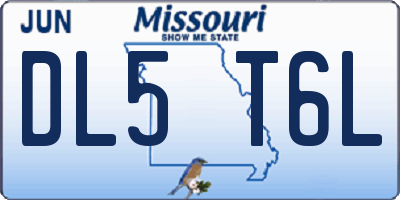 MO license plate DL5T6L